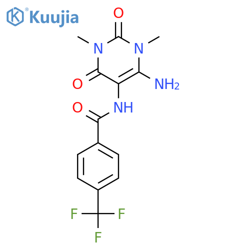 Benzamide,N-(6-amino-1,2,3,4-tetrahydro-1,3-dimethyl-2,4-dioxo-5-pyrimidinyl)-4-(trifluoromethyl)- structure