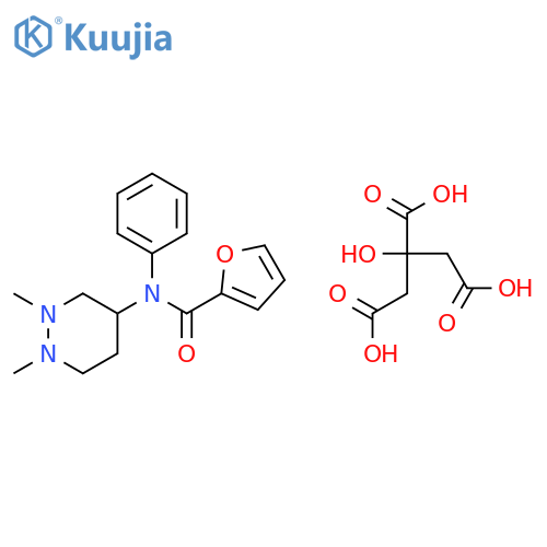 N-(1,2-dimethyldiazinan-4-yl)-N-phenyl-furan-2-carboxamide; 2-hydroxypropane-1,2,3-tricarboxylic acid structure