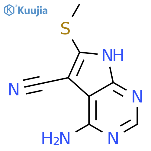 7H-Pyrrolo[2,3-d]pyrimidine-5-carbonitrile,4-amino-6-(methylthio)- structure