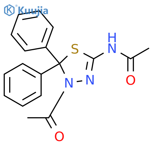 Acetamide, N-(4-acetyl-4,5-dihydro-5,5-diphenyl-1,3,4-thiadiazol-2-yl)- structure