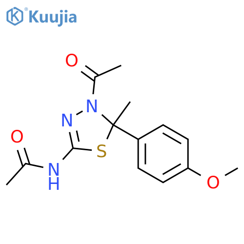 Acetamide,N-[4-acetyl-4,5-dihydro-5-(4-methoxyphenyl)-5-methyl-1,3,4-thiadiazol-2-yl]- structure