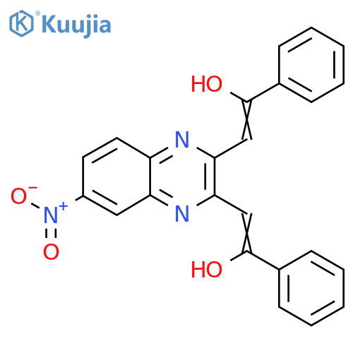(2Z,2'Z)-2,2'-(6-Nitro-1,4-dihydroquinoxaline-2,3-diylidene)bis(1-phenylethanone) structure