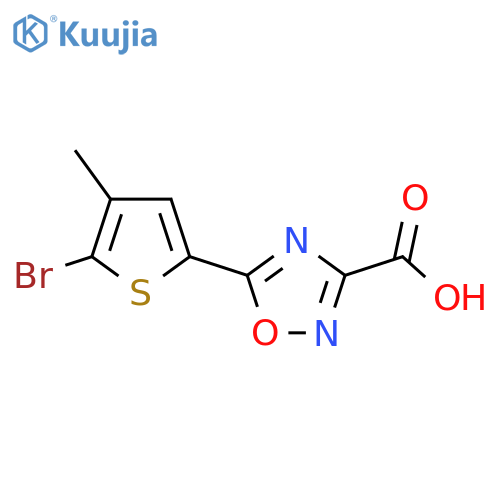 5-(5-Bromo-4-methylthiophen-2-yl)-1,2,4-oxadiazole-3-carboxylic acid structure