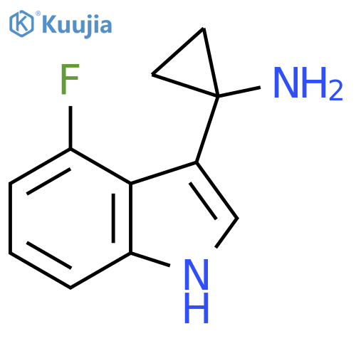 1-(4-fluoro-1H-indol-3-yl)cyclopropan-1-amine structure