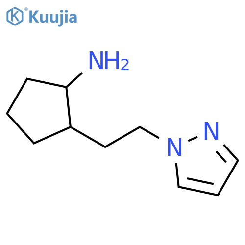 2-2-(1H-pyrazol-1-yl)ethylcyclopentan-1-amine structure