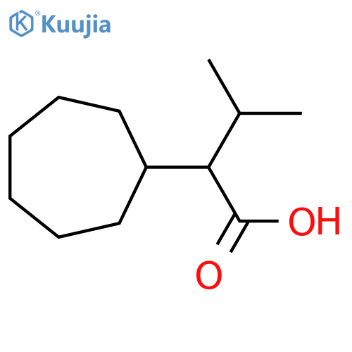 2-cycloheptyl-3-methylbutanoic acid structure