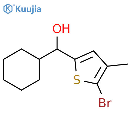 (5-bromo-4-methylthiophen-2-yl)(cyclohexyl)methanol structure