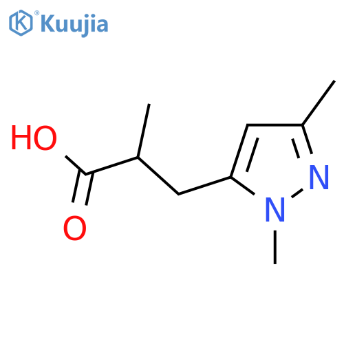 3-(1,3-dimethyl-1H-pyrazol-5-yl)-2-methylpropanoic acid structure