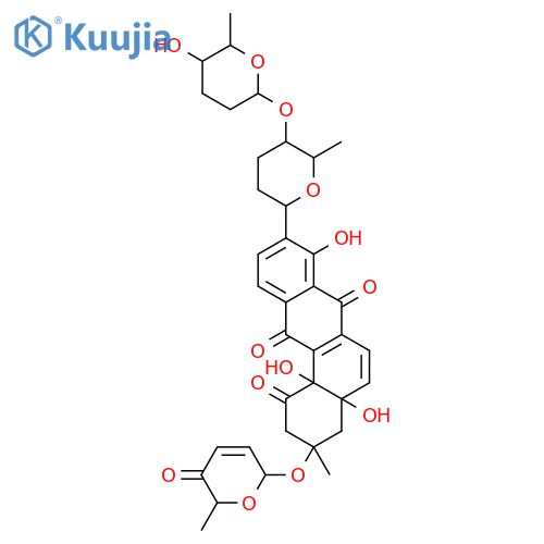 Benz[a]anthracene-1,7,12(2H)-trione,3-[[(2S,6S)-5,6-dihydro-6-methyl-5-oxo-2H-pyran-2-yl]oxy]-3,4,4a,12b-tetrahydro-4a,8,12b-trihydroxy-3-methyl-9-[(2R,5S,6R)-tetrahydro-6-methyl-5-[[(2S,5R,6S)-tetrahydro-5-hydroxy-6-methyl-2H-pyran-2-yl]oxy]-2H-pyran-2-yl]-,(3R,4aR,12bS)- structure