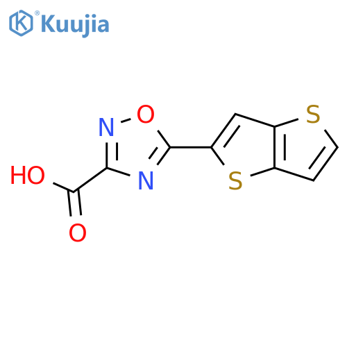 5-{thieno3,2-bthiophen-2-yl}-1,2,4-oxadiazole-3-carboxylic acid structure