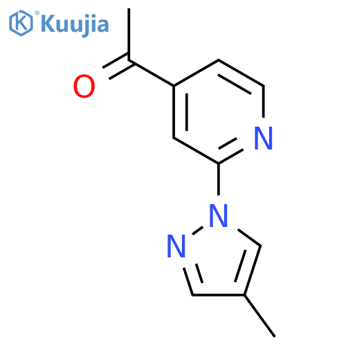 1-2-(4-methyl-1H-pyrazol-1-yl)pyridin-4-ylethan-1-one structure