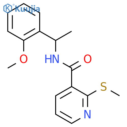 N-[1-(2-methoxyphenyl)ethyl]-2-(methylsulfanyl)pyridine-3-carboxamide structure