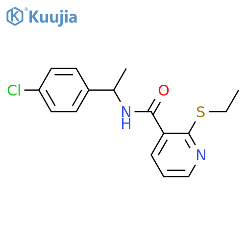 3-Pyridinecarboxamide, N-[1-(4-chlorophenyl)ethyl]-2-(ethylthio)-, (±)- structure