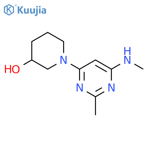 1-(2-methyl-6-(methylamino)pyrimidin-4-yl)piperidin-3-ol structure