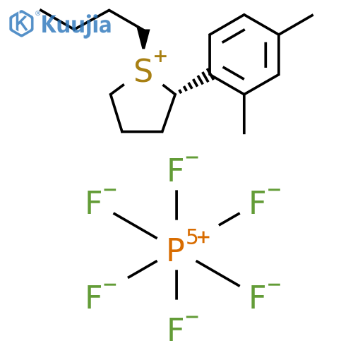 Thiophenium, 1-butyl-2-(2,4-dimethylphenyl)tetrahydro-, trans-, hexafluorophosphate(1-) (9CI) structure
