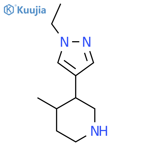 3-(1-Ethyl-1H-pyrazol-4-yl)-4-methylpiperidine structure