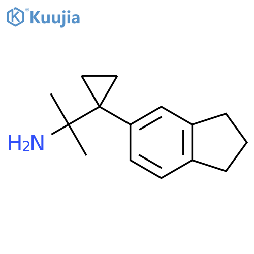 2-1-(2,3-dihydro-1H-inden-5-yl)cyclopropylpropan-2-amine structure