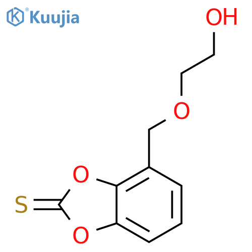 1,3-Benzodioxole-2-thione, 4-[(2-hydroxyethoxy)methyl]- structure