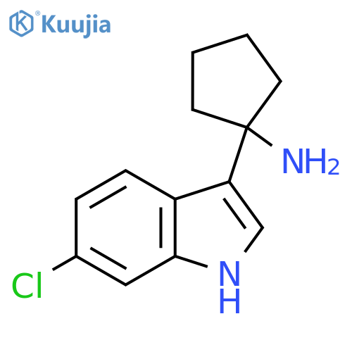 1-(6-chloro-1H-indol-3-yl)cyclopentan-1-amine structure