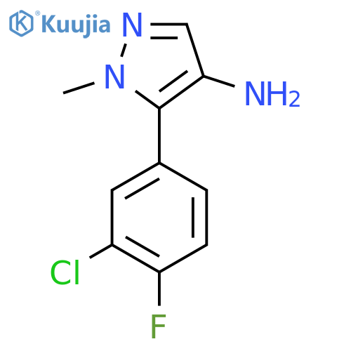 5-(3-Chloro-4-fluorophenyl)-1-methyl-1h-pyrazol-4-amine structure