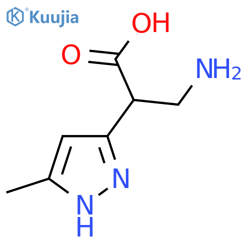 3-amino-2-(5-methyl-1H-pyrazol-3-yl)propanoic acid structure
