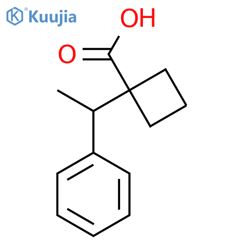 1-(1-phenylethyl)cyclobutane-1-carboxylic acid structure