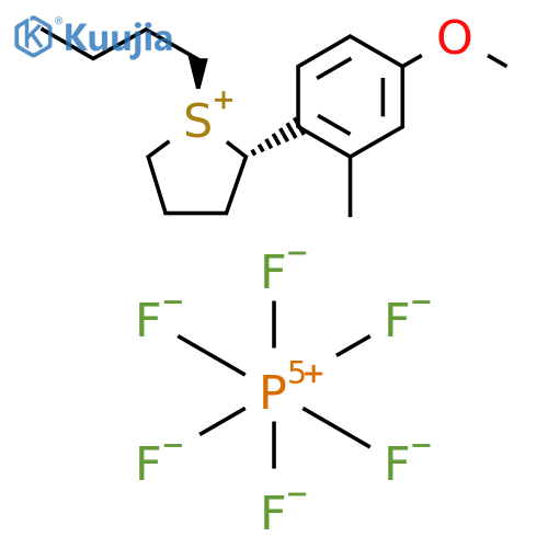 Thiophenium, 1-butyltetrahydro-2-(4-methoxy-2-methylphenyl)-, trans-, hexafluorophosphate(1-) (9CI) structure