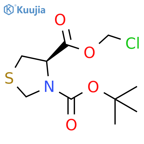 3,4-Thiazolidinedicarboxylic acid, 4-(chloromethyl) 3-(1,1-dimethylethyl) ester, (R)- (9CI) structure
