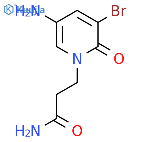 3-(5-amino-3-bromo-2-oxo-1,2-dihydropyridin-1-yl)propanamide structure