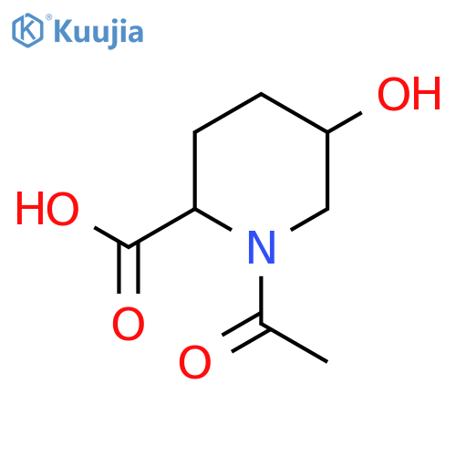 1-Acetyl-5-hydroxypiperidine-2-carboxylic acid structure