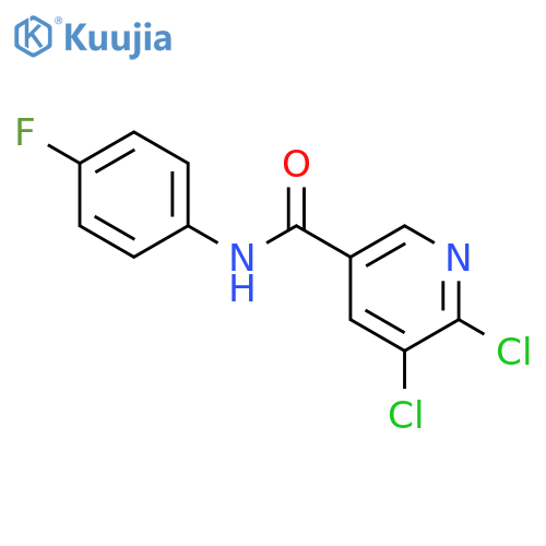 5,6-dichloro-N-(4-fluorophenyl)pyridine-3-carboxamide structure