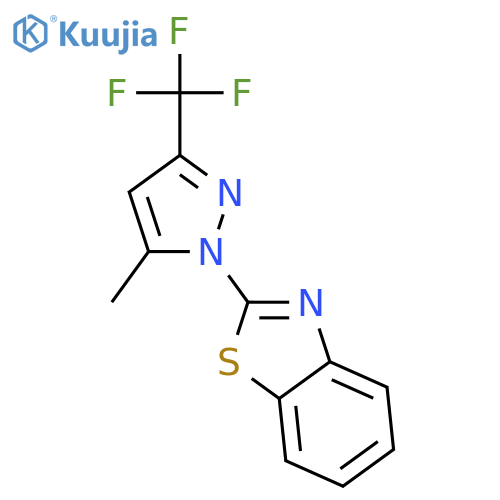 Benzothiazole, 2-[5-methyl-3-(trifluoromethyl)-1H-pyrazol-1-yl]- structure