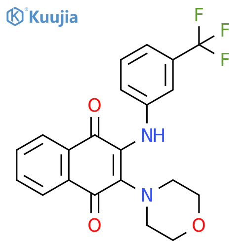 2-(morpholin-4-yl)-3-{3-(trifluoromethyl)phenylamino}-1,4-dihydronaphthalene-1,4-dione structure