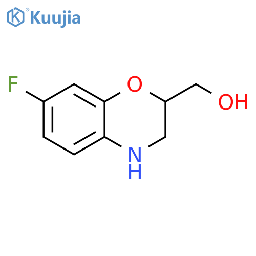 (7-fluoro-3,4-dihydro-2H-1,4-benzoxazin-2-yl)methanol structure