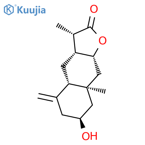Naphtho[2,3-b]furan-2(3H)-one,decahydro-7-hydroxy-3,8a-dimethyl-5-methylene-,[3S-(3a,3ab,4ab,7b,8aa,9ab)]- structure