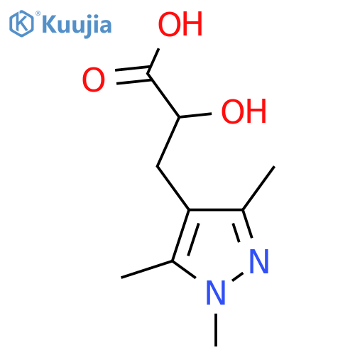 2-hydroxy-3-(trimethyl-1H-pyrazol-4-yl)propanoic acid structure