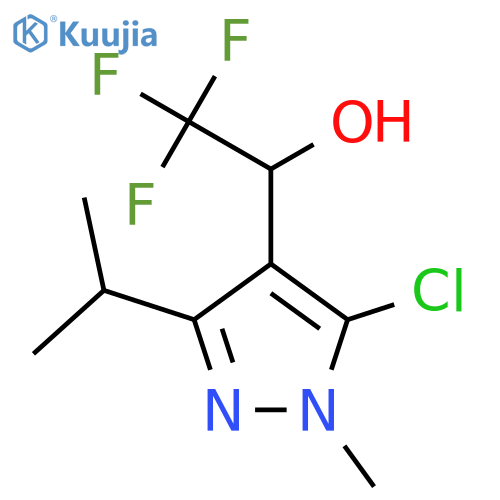 1-5-chloro-1-methyl-3-(propan-2-yl)-1H-pyrazol-4-yl-2,2,2-trifluoroethan-1-ol structure