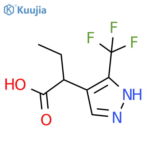 2-3-(trifluoromethyl)-1H-pyrazol-4-ylbutanoic acid structure