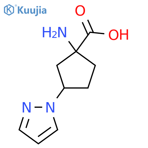 1-Amino-3-(1H-pyrazol-1-yl)cyclopentane-1-carboxylic acid structure