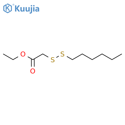 Acetic acid, (hexyldithio)-, ethyl ester structure