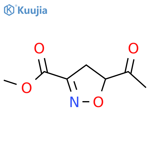 3-Isoxazolecarboxylicacid, 5-acetyl-4,5-dihydro-, methyl ester structure