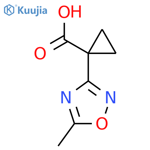 1-(5-Methyl-1,2,4-oxadiazol-3-yl)cyclopropane-1-carboxylic acid structure