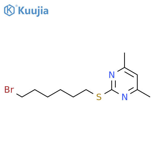Pyrimidine, 2-[(6-bromohexyl)thio]-4,6-dimethyl- structure