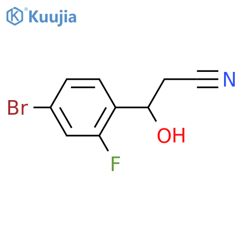 3-(4-bromo-2-fluorophenyl)-3-hydroxypropanenitrile structure