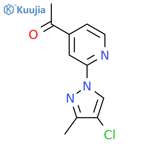 1-2-(4-chloro-3-methyl-1H-pyrazol-1-yl)pyridin-4-ylethan-1-one structure