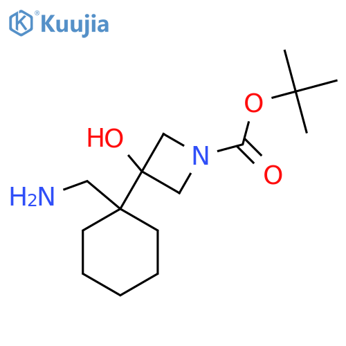 Tert-butyl 3-[1-(aminomethyl)cyclohexyl]-3-hydroxyazetidine-1-carboxylate structure