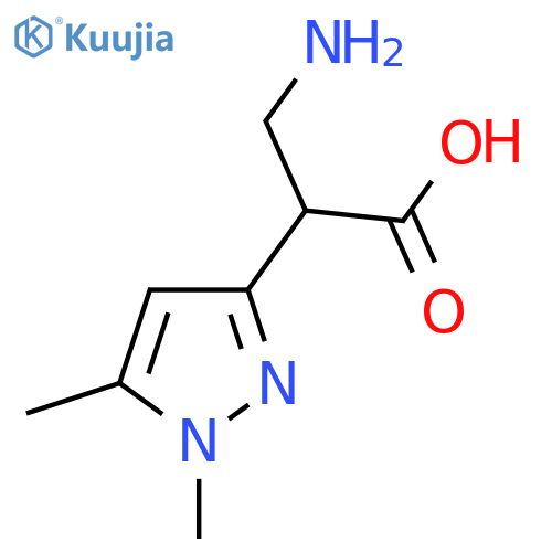 3-amino-2-(1,5-dimethyl-1H-pyrazol-3-yl)propanoic acid structure