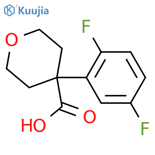 4-(2,5-difluorophenyl)oxane-4-carboxylic acid structure