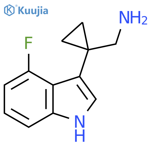 Cyclopropanemethanamine, 1-(4-fluoro-1H-indol-3-yl)- structure