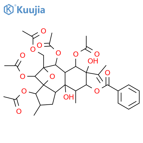 4,6-Epoxy-15-daphnene-3,5,7,9,12,13,14,20-octol; (3β,4β,5β,6β,7α,9α,12α,13α,14α)-form, 12-Benzoyl, 3,5,7,14,20-penta-Ac structure
